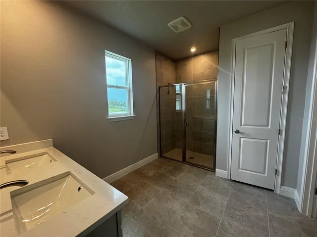 an empty room with closet