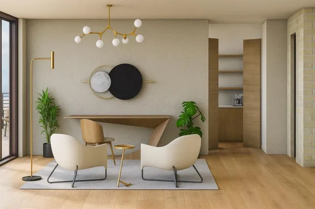 a bedroom with a bed and a chair