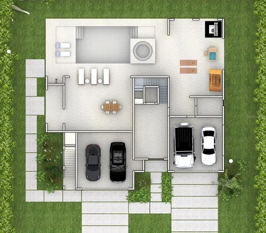 a picture of a bench in front of building