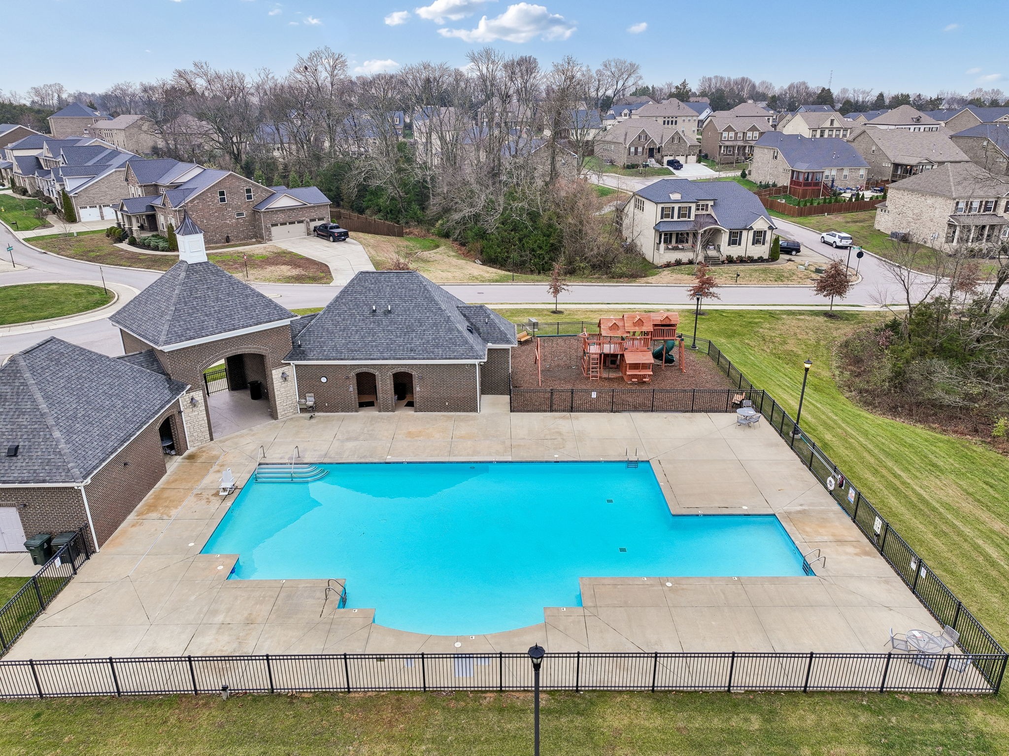238 Caroline Way Mount Juliet, TN 37122 - Photo 50 of 51 an aerial view of a house with swimming pool