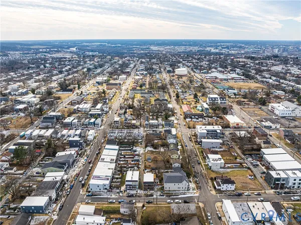 an aerial view of a city