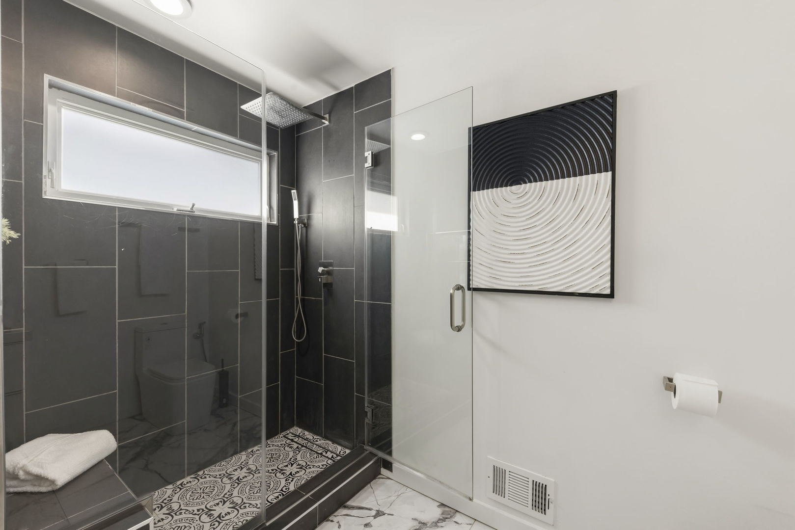 138 Chestnut Lane Bolingbrook, IL 60490 - Photo 15 of 26 a bathroom with a granite countertop shower and a toilet