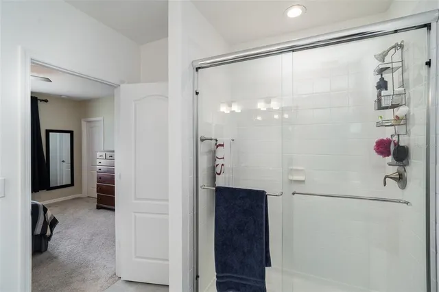 a bathroom with a shower