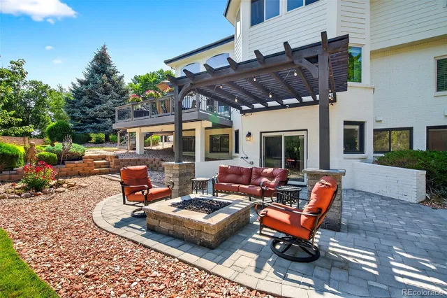 a outdoor space with patio furniture