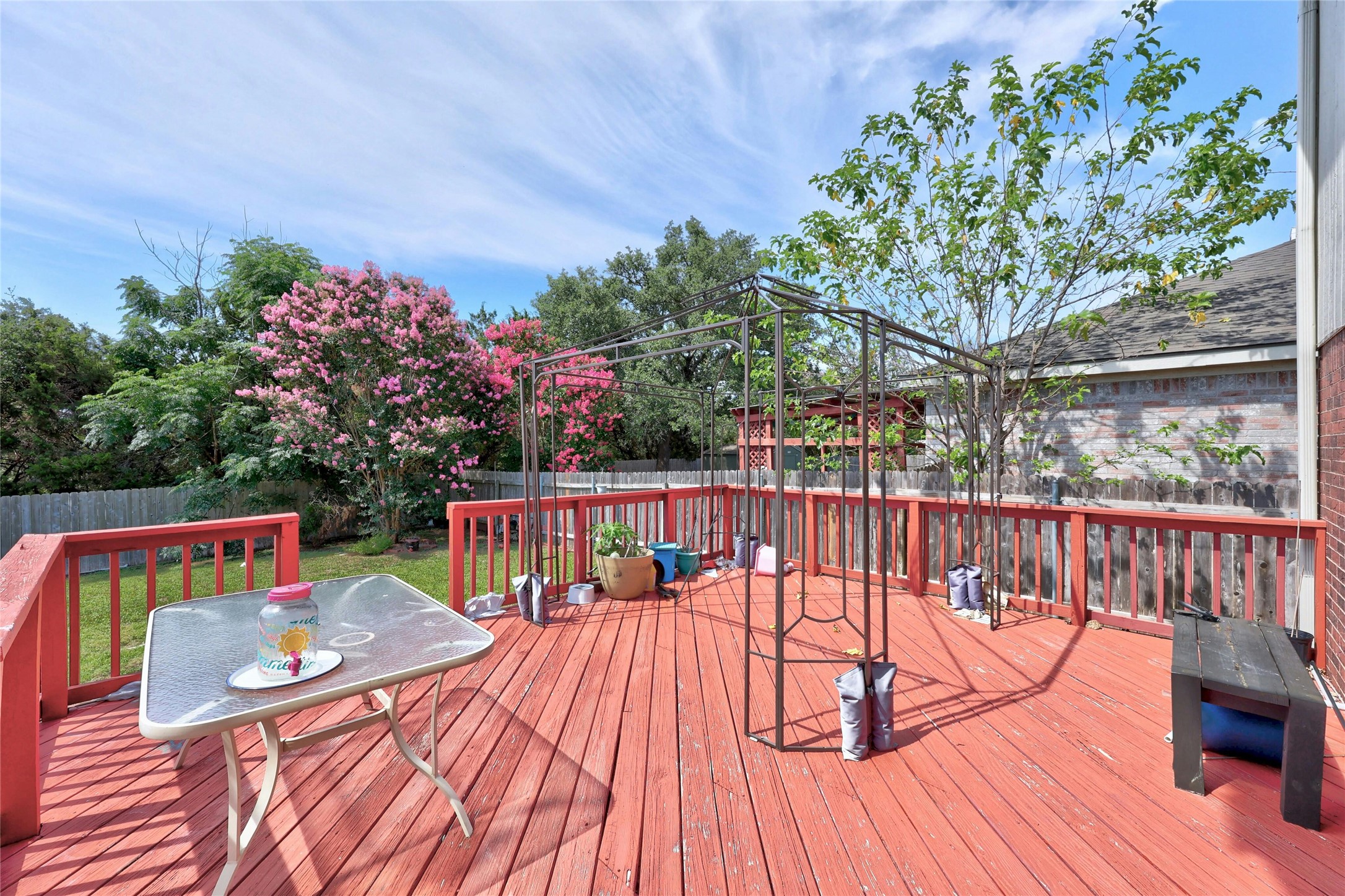 3618 Windhill Loop Round Rock, TX 78681 - Photo 29 of 30 Wooden deck featuring a fenced backyard and outdoor dining space