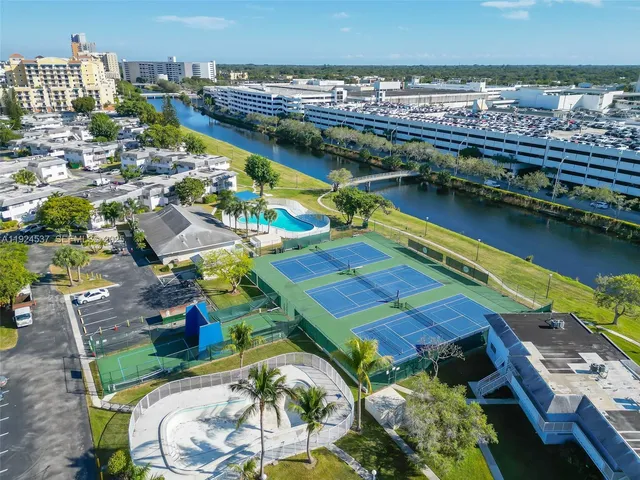 an aerial view of a city