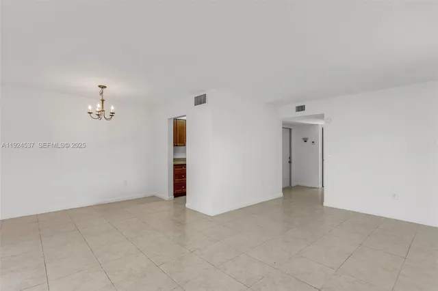 an empty room with an entryway