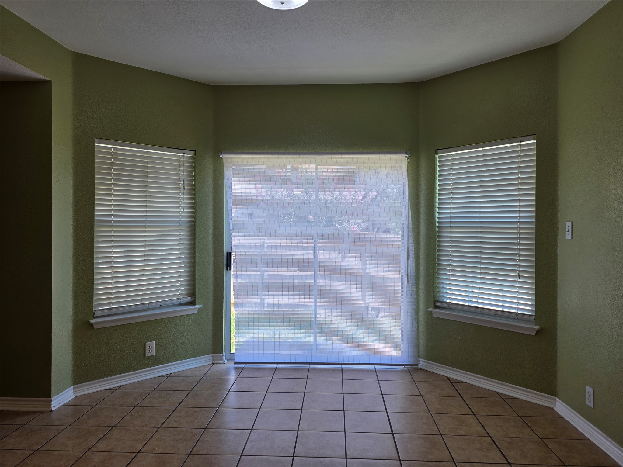 189 Ruidoso Road Kyle, TX 78640 - Photo 12 of 31 An inviting dining area offers seamless outdoor access through sliding doors and abundant natural light from multiple windows.