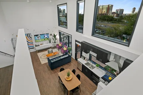 view of living room with furniture and flat screen tv