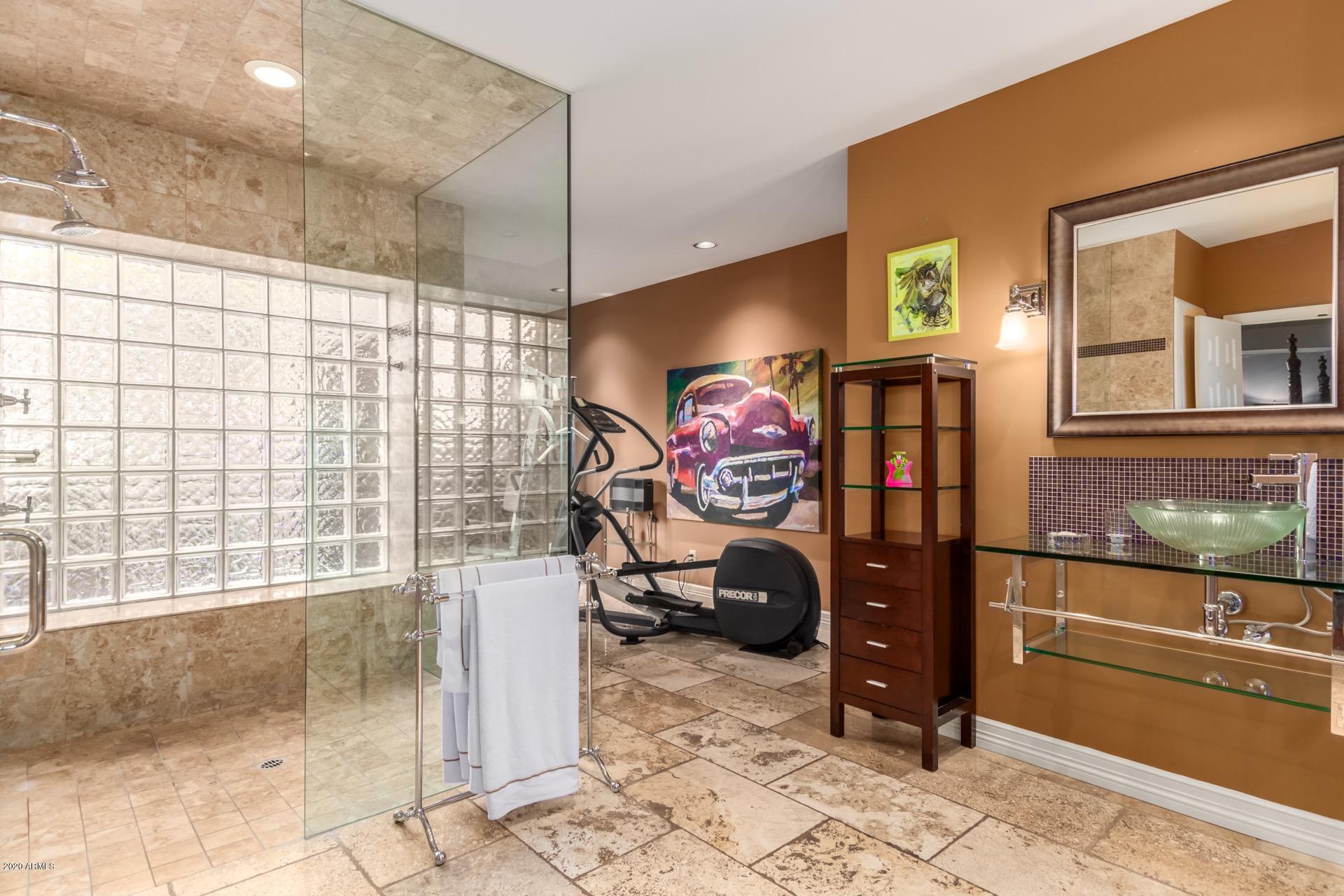 4450 East Camelback Road, Unit 7 Phoenix, AZ 85018 - Photo 28 of 50 master shower & exercise area