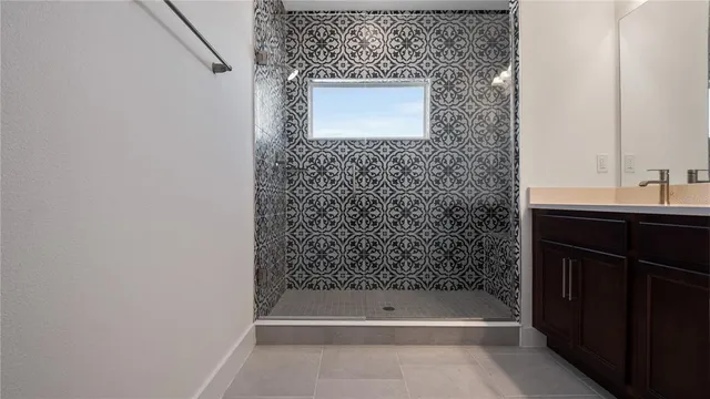 a bathroom with a bathtub and a sink