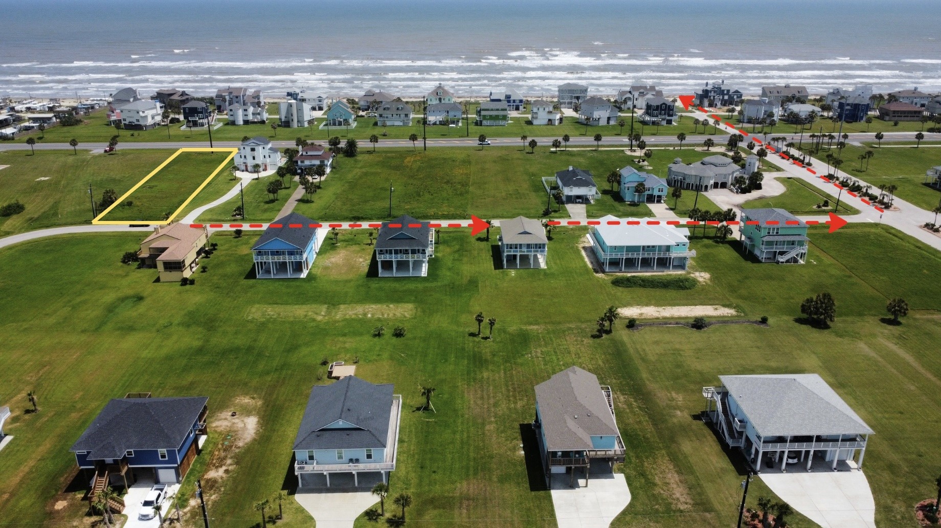 an aerial view of a golf course with outdoor space