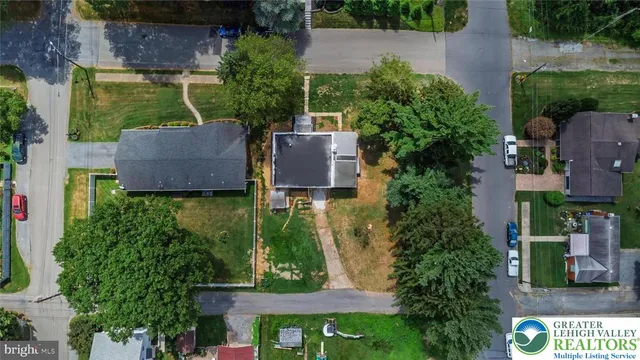 an aerial view of a house