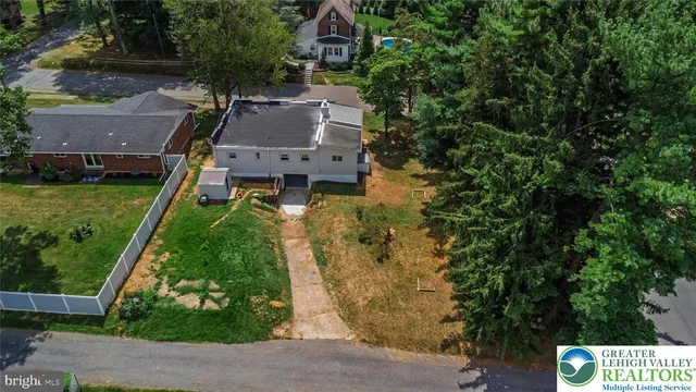 an aerial view of a house