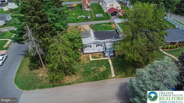 an aerial view of a house