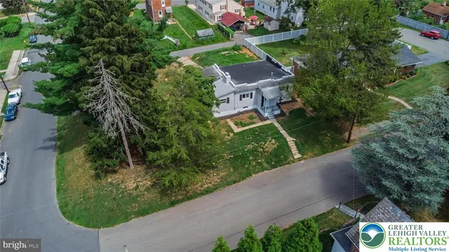 an aerial view of a house