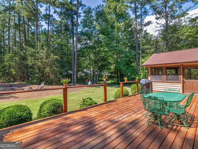 a view of a chair and tables