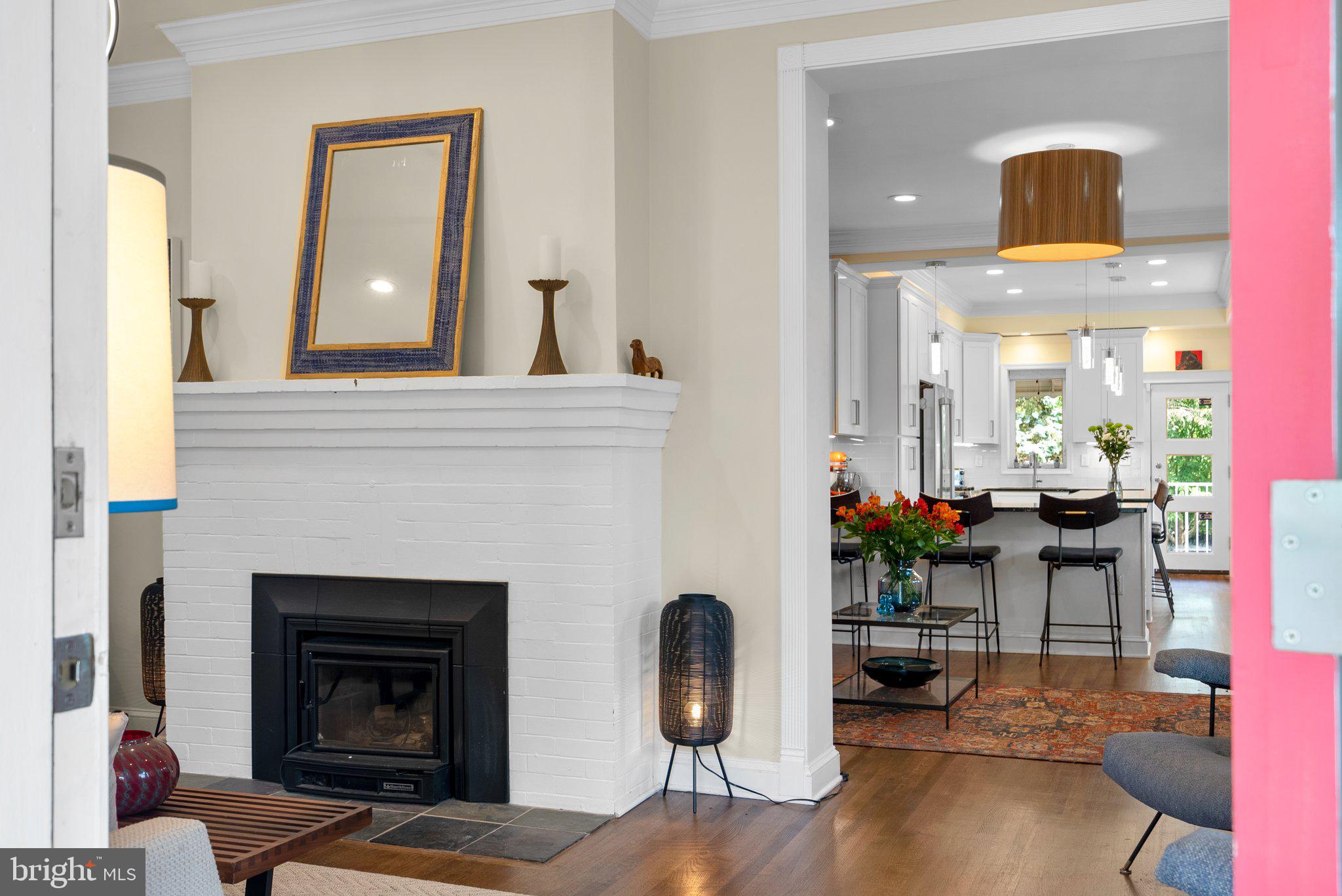 8409 Grove Street Silver Spring, MD 20910 - Photo 19 of 72 Living Room fireplace & view beyond