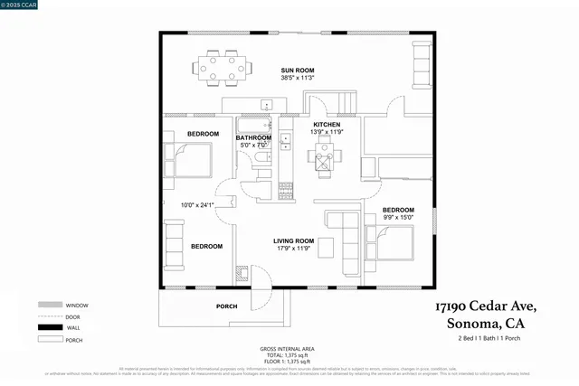 $695,000 | 17190 Cedar Avenue, Sonoma, CA 95476