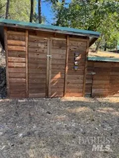 a view of a wooden house