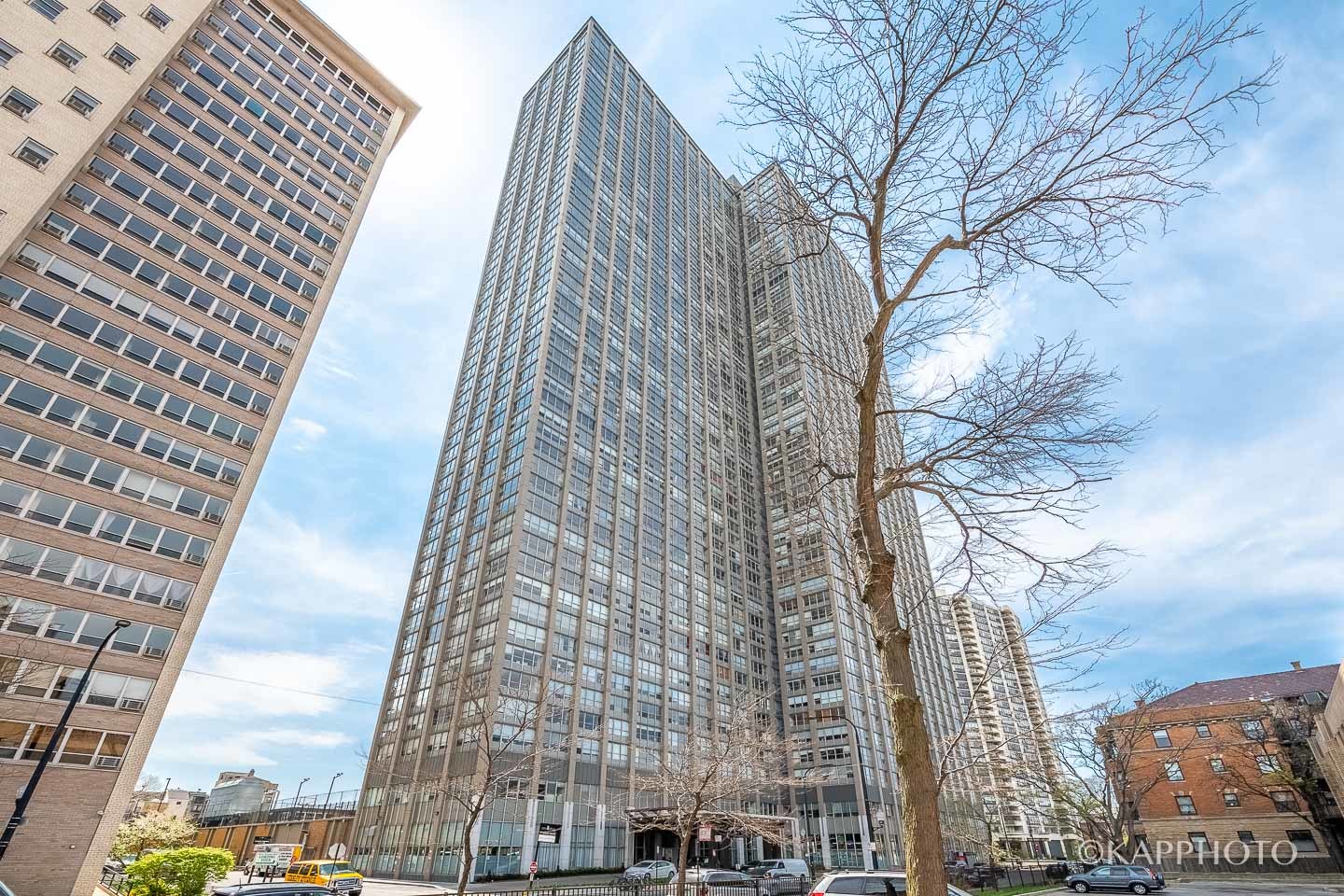 a view of a tall building