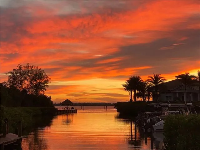 a view of a lake with a outdoor space