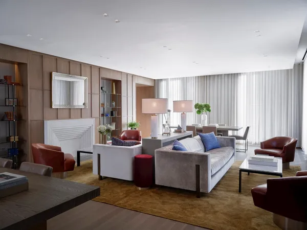 a view of a livingroom with furniture