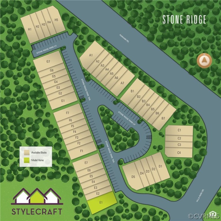 1314 Stone Rdg Pk Loop, Unit C3 Henrico, VA 23228 - Photo 11 of 11 Stone Ridge community map and available homesites
