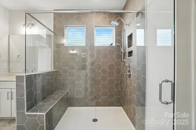 a view of a room with racks on the wall