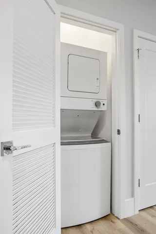 a utility room with a washer and dryer