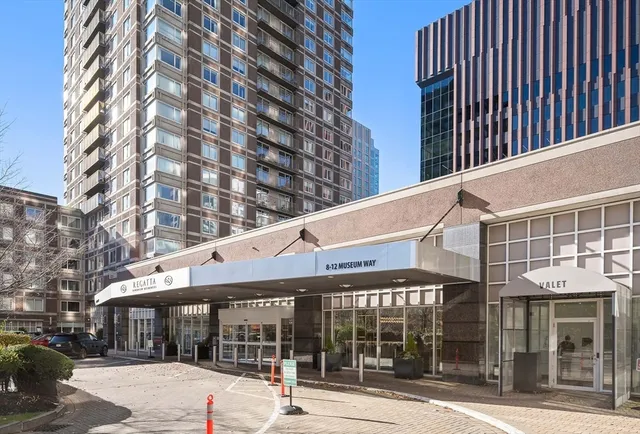 a front view of a building and a entrance