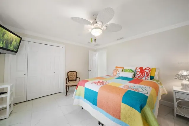 a view of a lake with a building in the background