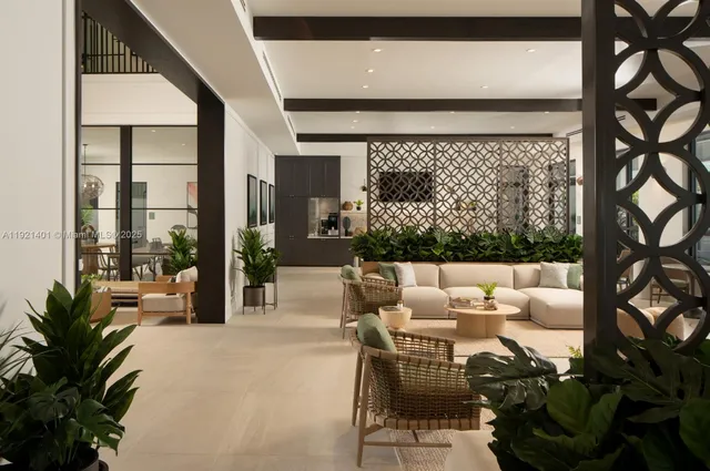 a living room with furniture