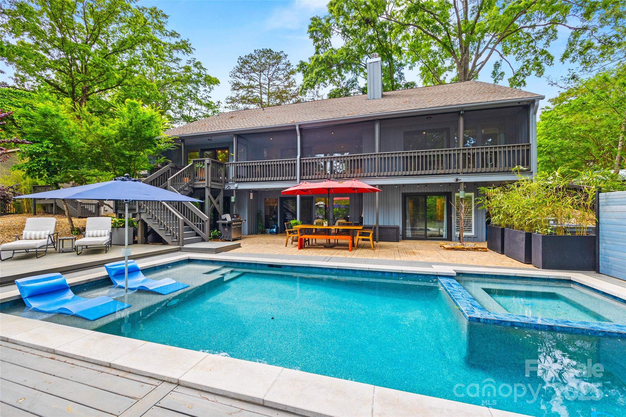 4609 Rounding Run Road Charlotte, NC 28277 - Photo 40 of 48 a view of a house with swimming pool and sitting area