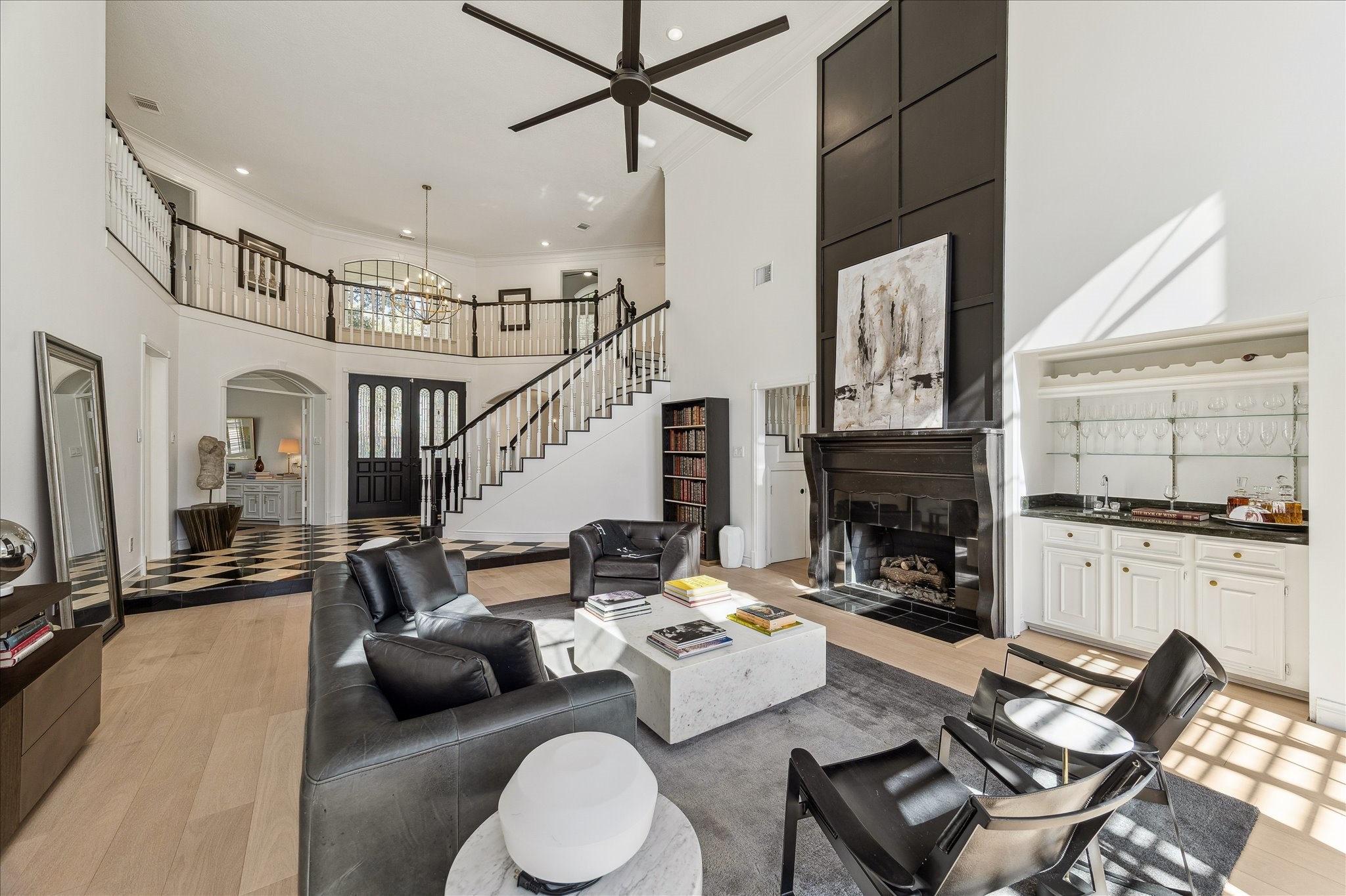 6787 Monarda Court Houston, TX 77069 - Photo 4 of 33 a living room with furniture and a fireplace