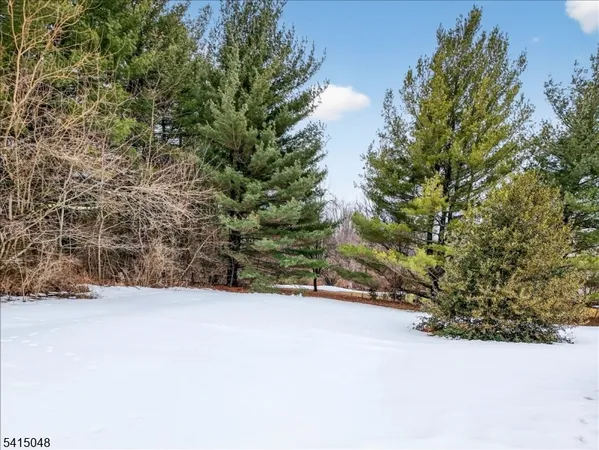 an aerial view of a house with a yard and mountain view in back