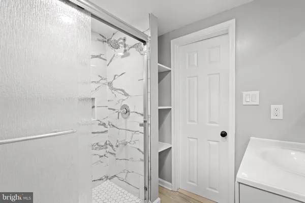 a bathroom with a shower