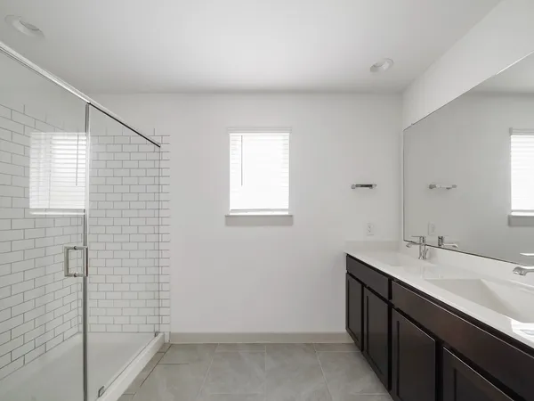 a bathroom with a shower