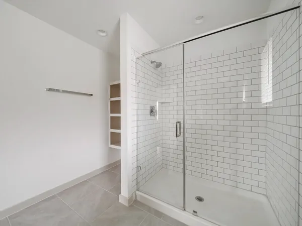 a view of an empty walk in closet