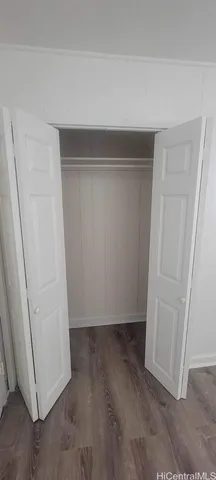 an empty room with a door