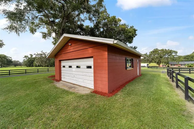 a backyard of a house with lots of green space