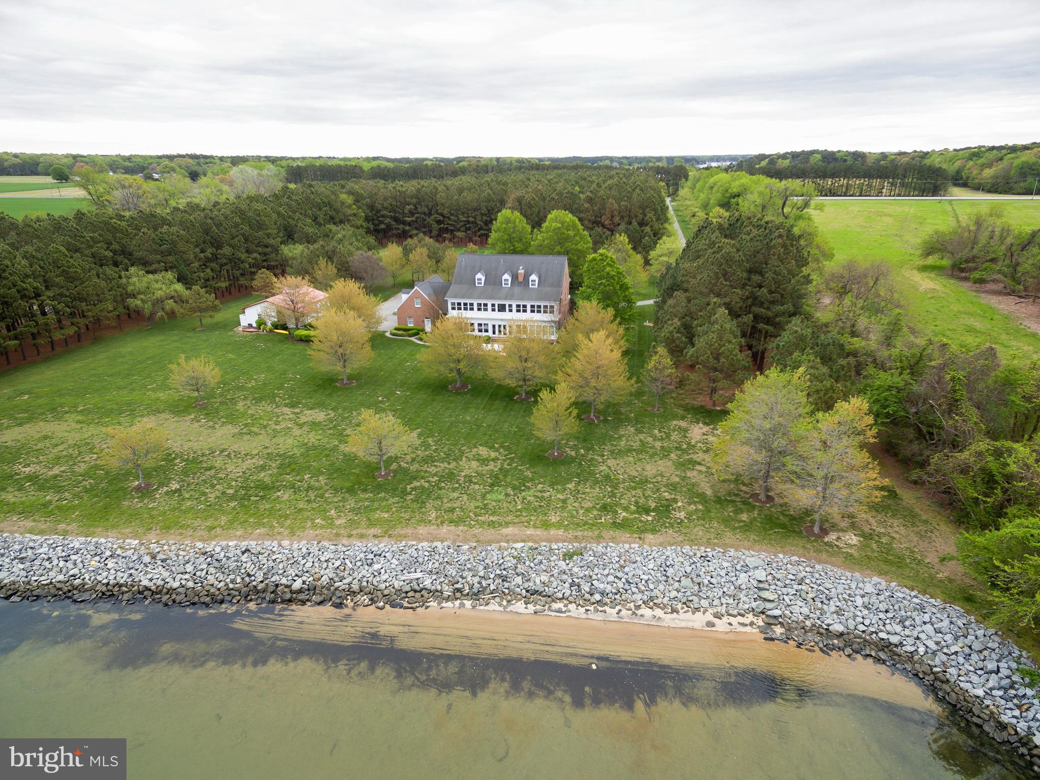 8781 Tilghman Island Road Wittman, MD 21676 - Photo 7 of 60 a view of a lake with a houses in the background