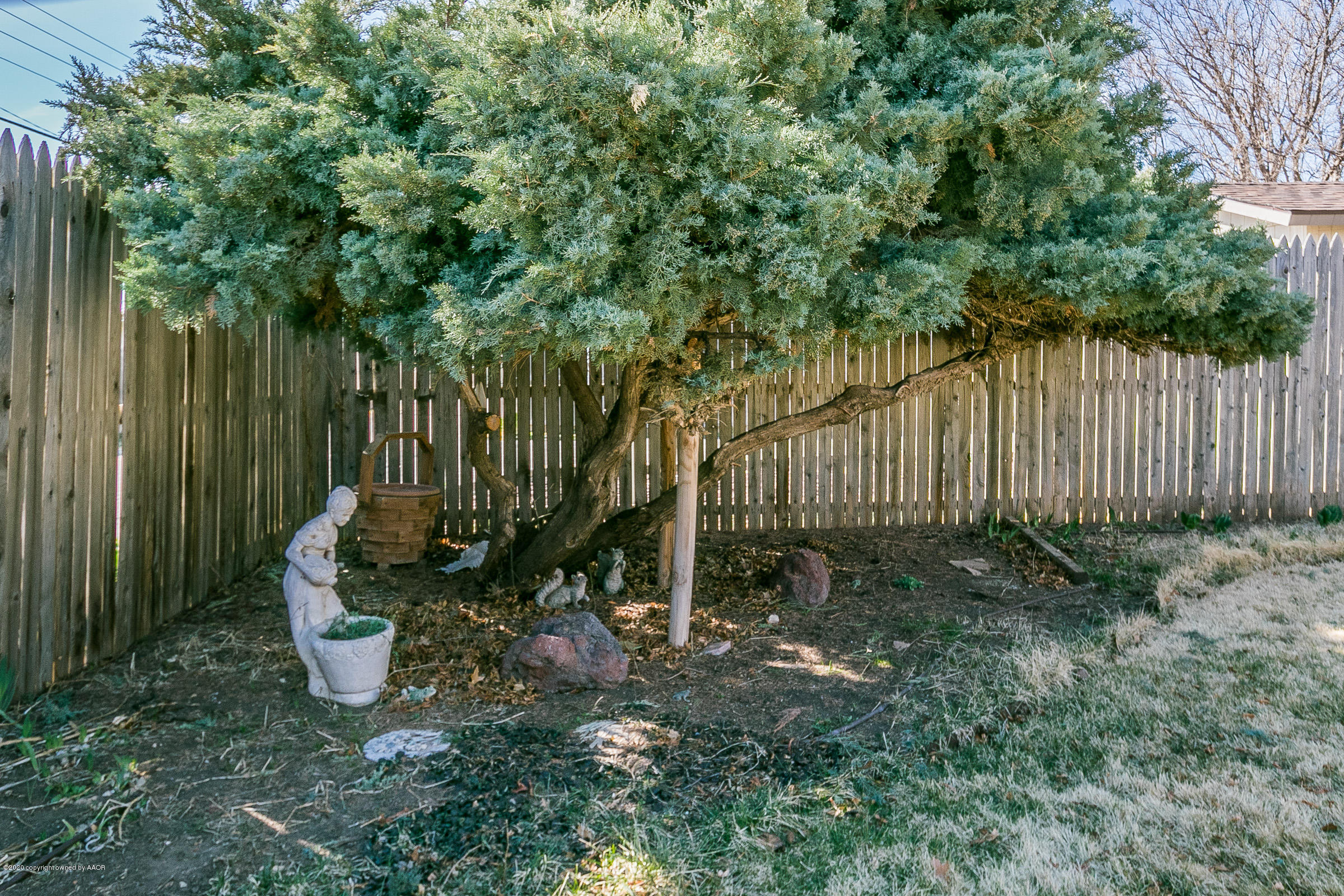 4609 Journey Street Amarillo, TX 79110 - Photo 26 of 30 a view of a backyard with plants and tree