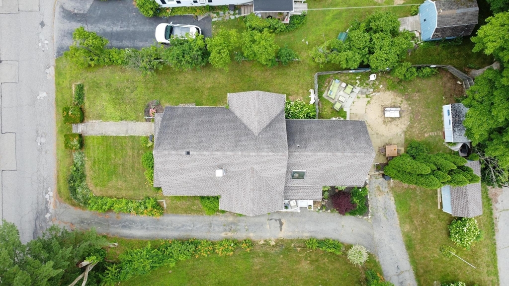 7 Spring Street Spencer, MA 01562 - Photo 37 of 38 an aerial view of a house with garden space and a lake view