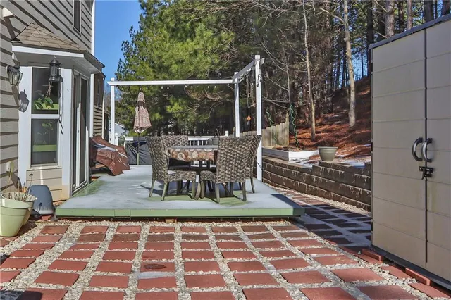 a outdoor view with a sitting space