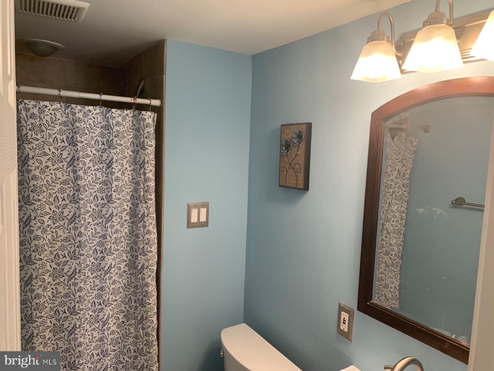 7004 Fitzpatrick Drive Laurel, MD 20707 - Photo 30 of 35 a bathroom with a shower curtain and a toilet