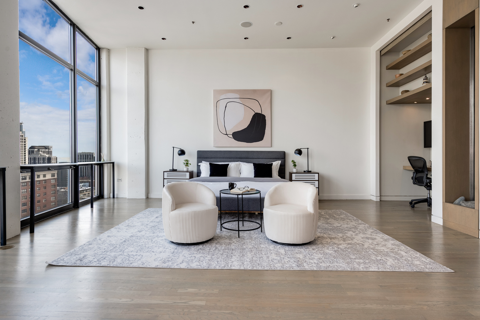 1530 South State Street, Unit 18AB Chicago, IL 60605 - Photo 17 of 54 a living room with furniture and wooden floor