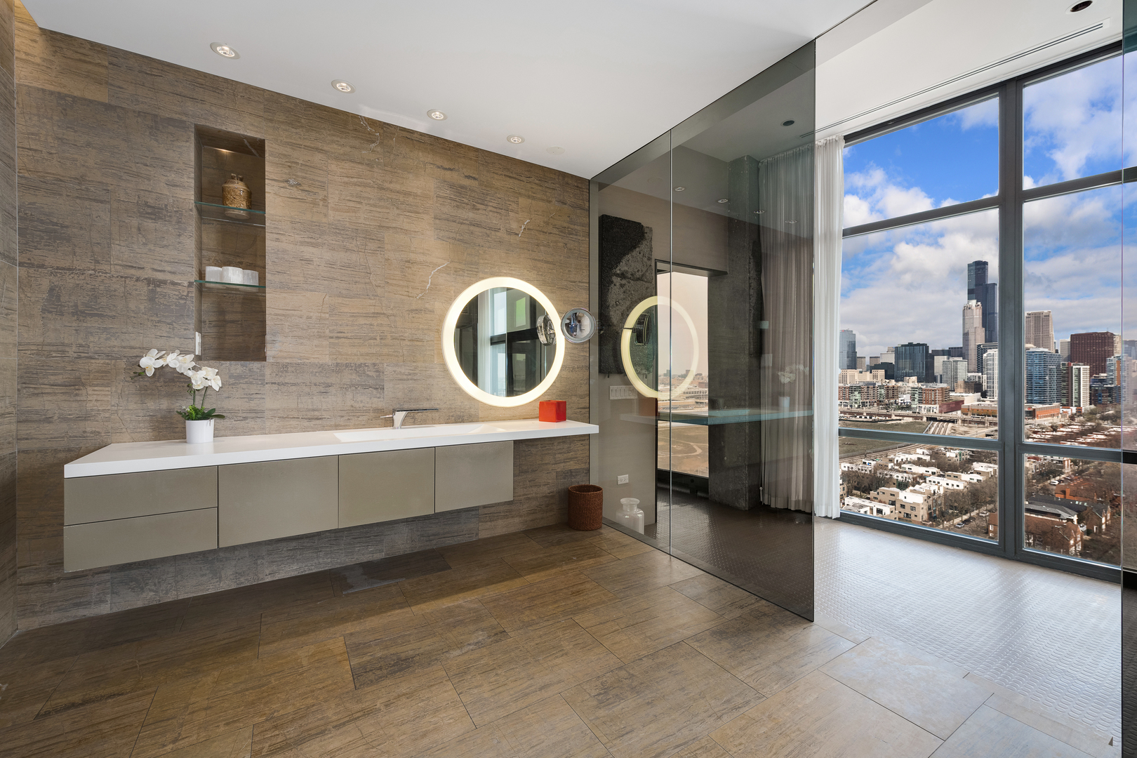1530 South State Street, Unit 18AB Chicago, IL 60605 - Photo 23 of 54 a bathroom with a sink mirror and tub