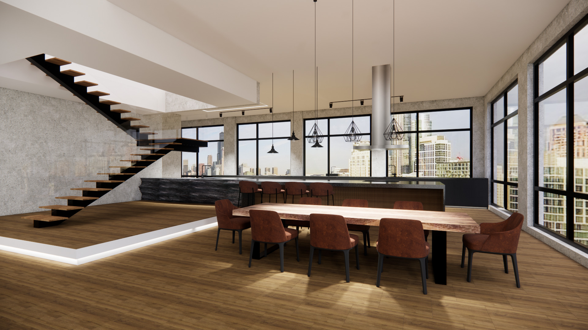 1530 South State Street, Unit 18AB Chicago, IL 60605 - Photo 45 of 54 a view of a dining room with furniture window and wooden floor