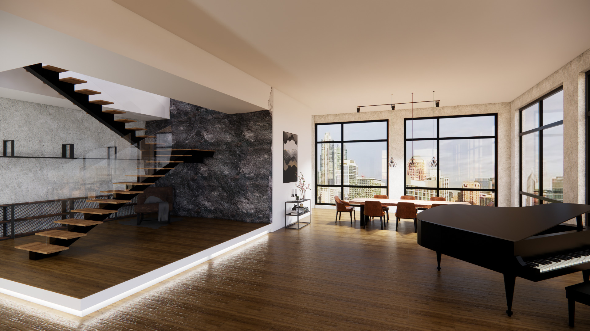 1530 South State Street, Unit 18AB Chicago, IL 60605 - Photo 47 of 54 a living room with furniture and wooden floor